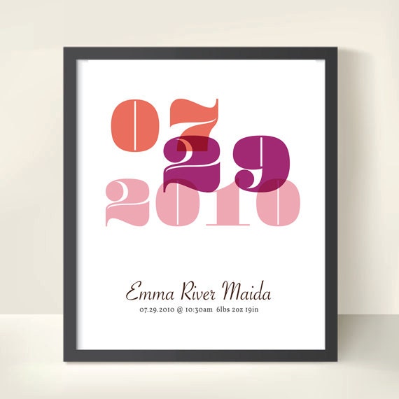 Nursery Art, Custom Birth Announcement 11X14 Baby Girl Wall Decor. Personalized Wall Art, Baby Gift, Nursery Wall Art, Custom Birth Decor