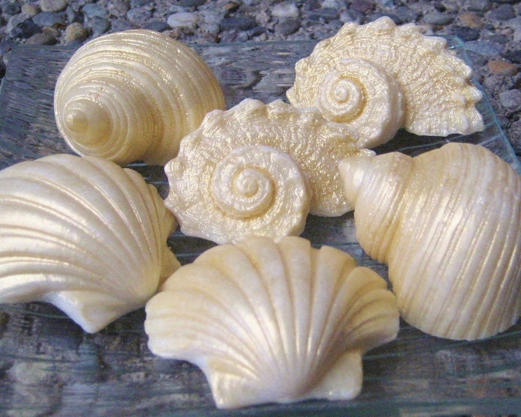 Gold Soap - Decorative Gold Seashell Gift Soap - Guest Soap - Beach House
