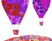 Hot Air Balloons (Bear And Butterflies) Print