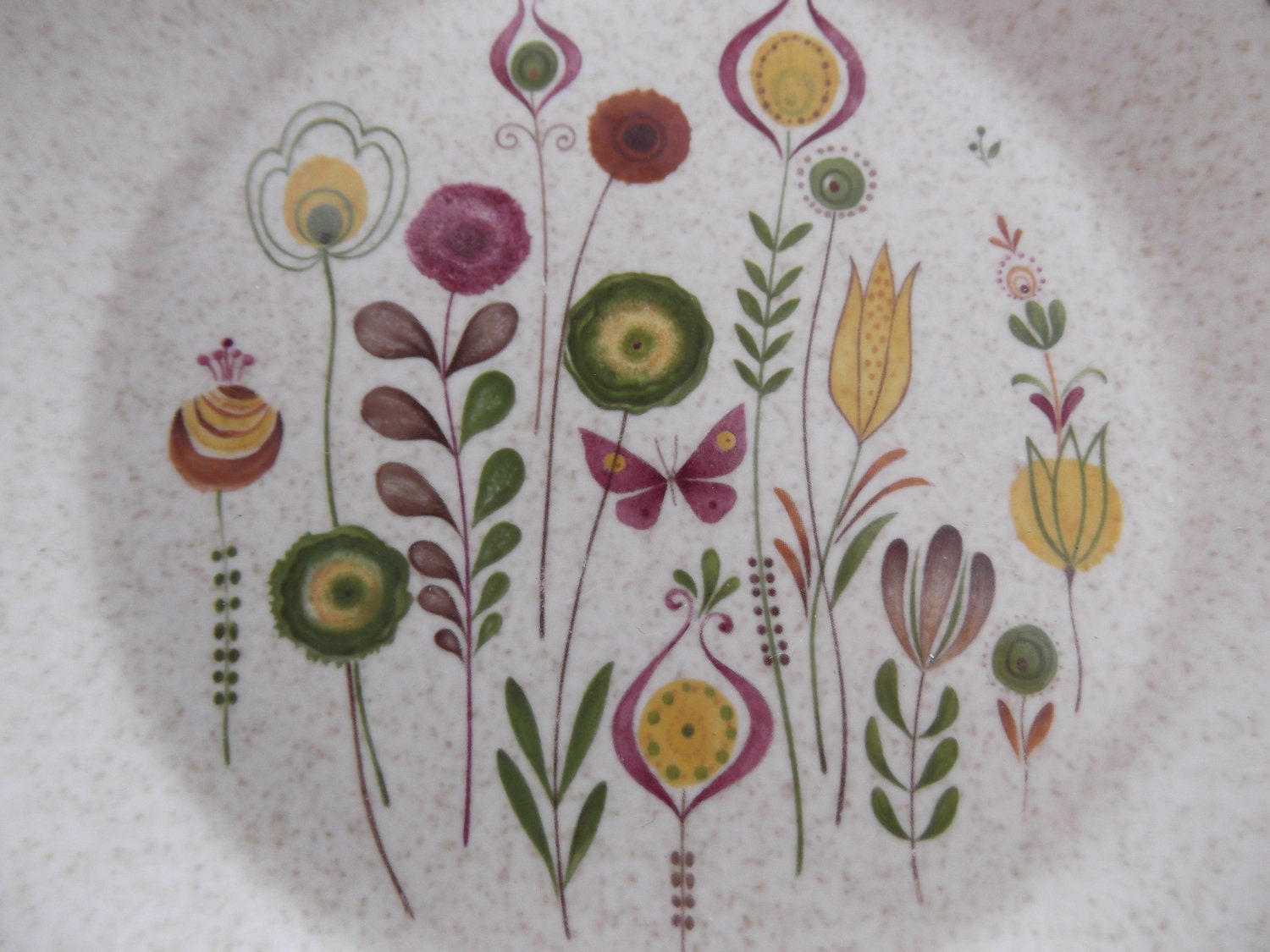 Vintage Lenox Sprite Temper-Ware Bread Plates 1974-1981 1970s dishes set of 4 70s floral flowers