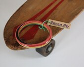 Recycled Skateboard Smooth Rail Bangle-Rasta Gwen