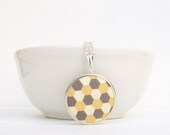 Yellow and Gray Honeycomb Necklace, Bridesmaid Necklace, Bridesmaid Jewelry, Bridesmaid Gift, Stocking Stuffer, Wedding Party