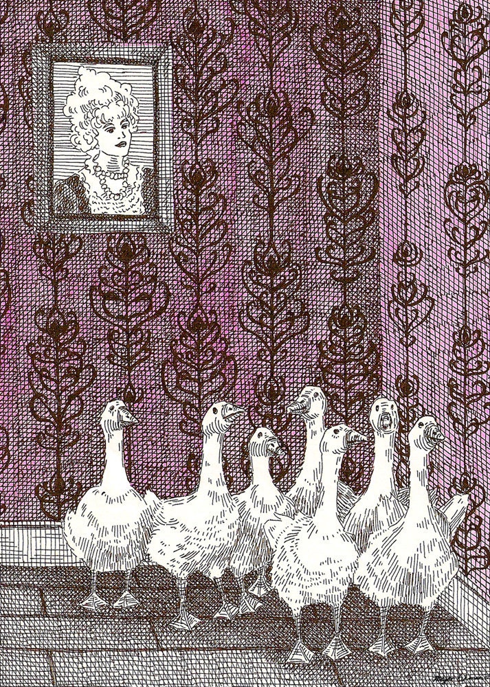 The Goose Room - 8" x 10" Pen and Ink Print
