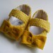 Sunny Yellow Felt Baby Shoes with Mustard Bows