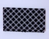 Coupon organizer wallet-black, white and pink