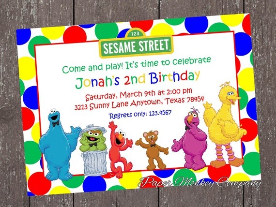 Sesame Street Birthday Invitations Il_570xn