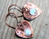 Hammered hearts earrings