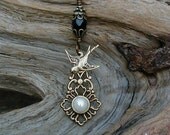Mockingjay Inspired Drop with Authentic Fresh Water Pearl