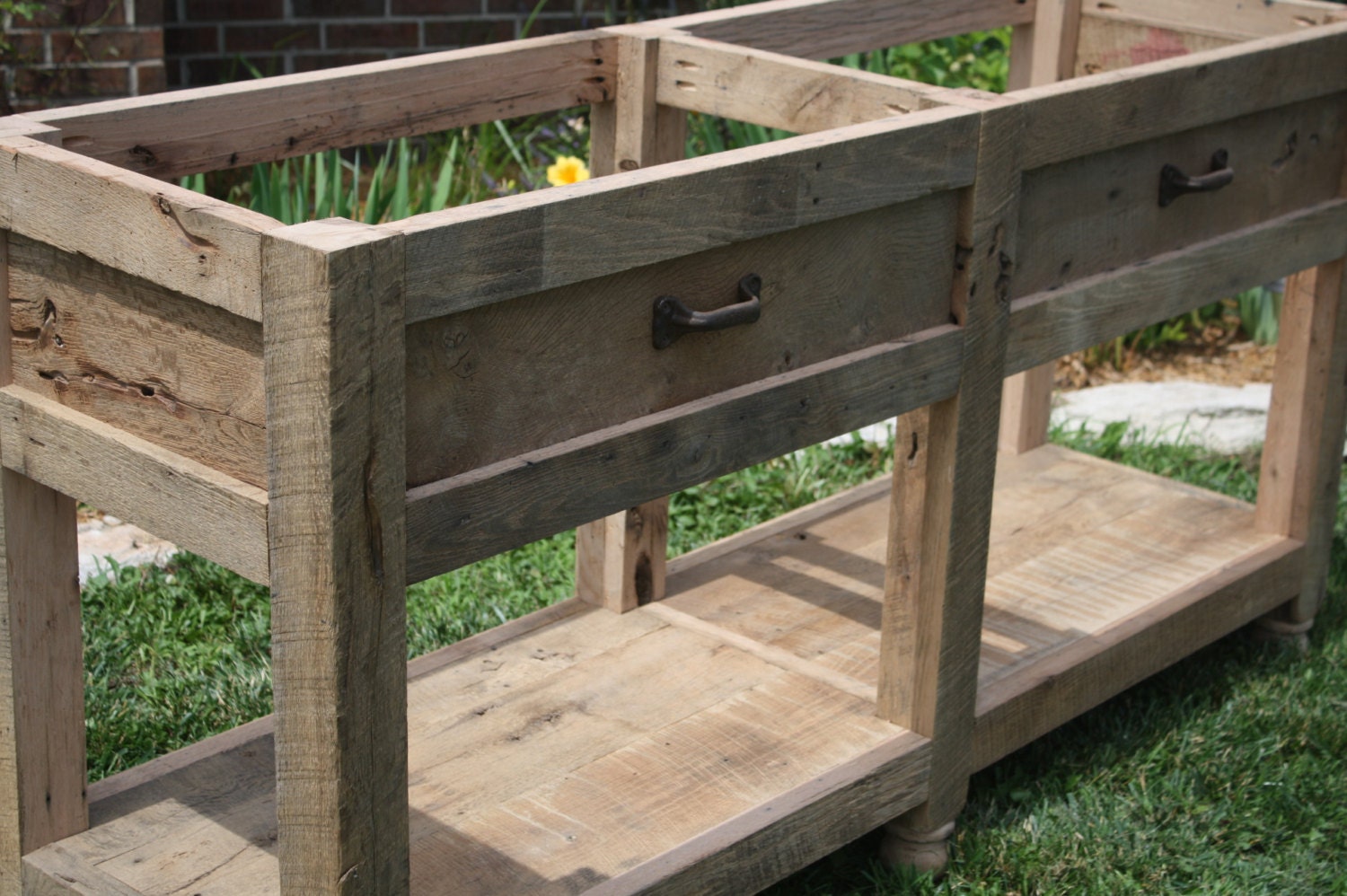 YOUR Custom Rustic Barn Wood Vanity or Cabinet with a Shelf