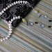 SALE Sterling Silver Pearl Triple Strand Tear Drop Necklace
