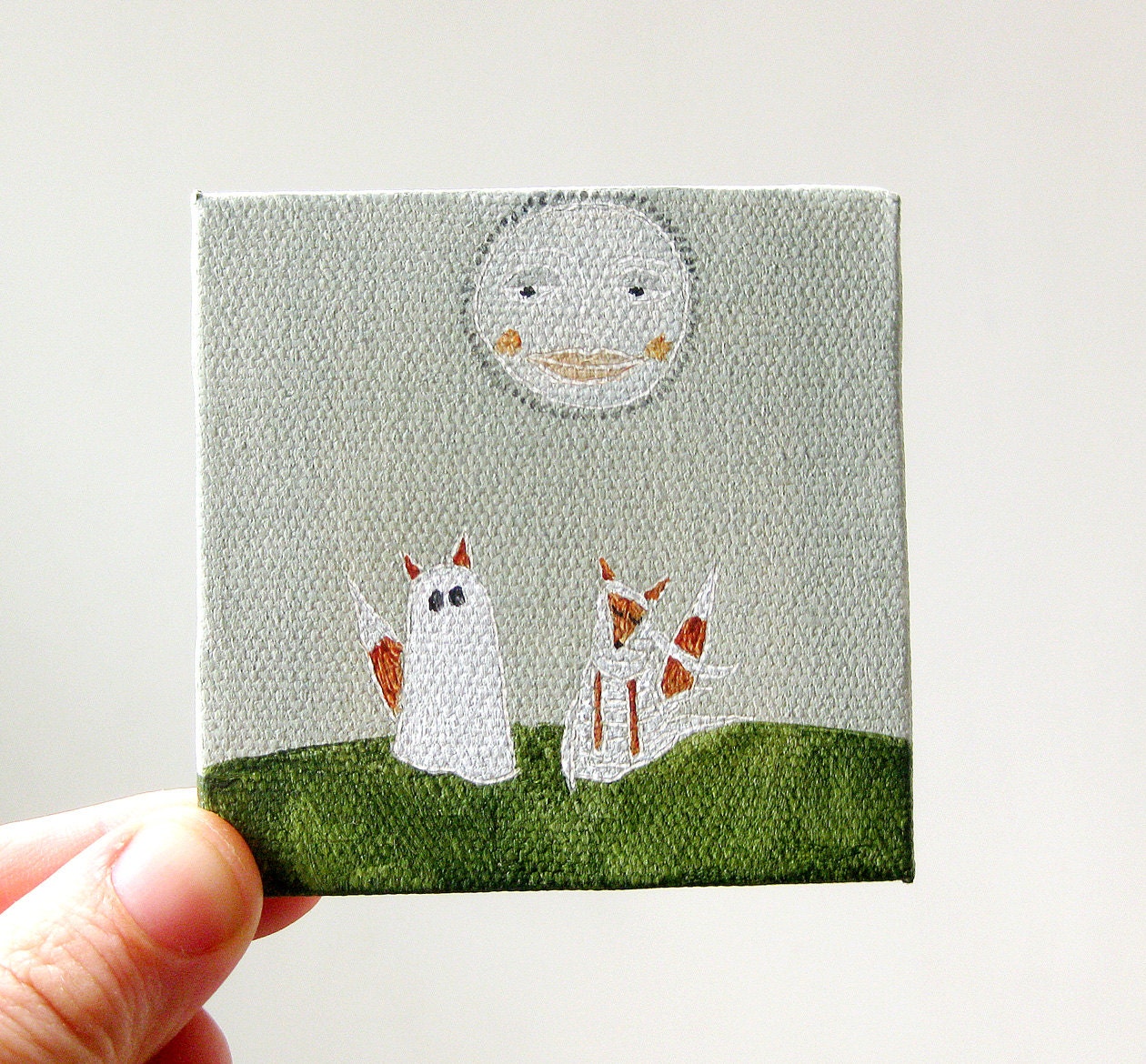 woodland costume party / original painting on canvas