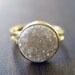 Vanilla Druzy Gold Ring - White Crystals