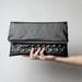 Large leather carry-all pouch (studded bag, large fold over clutch, zippered pouch) One of a kind