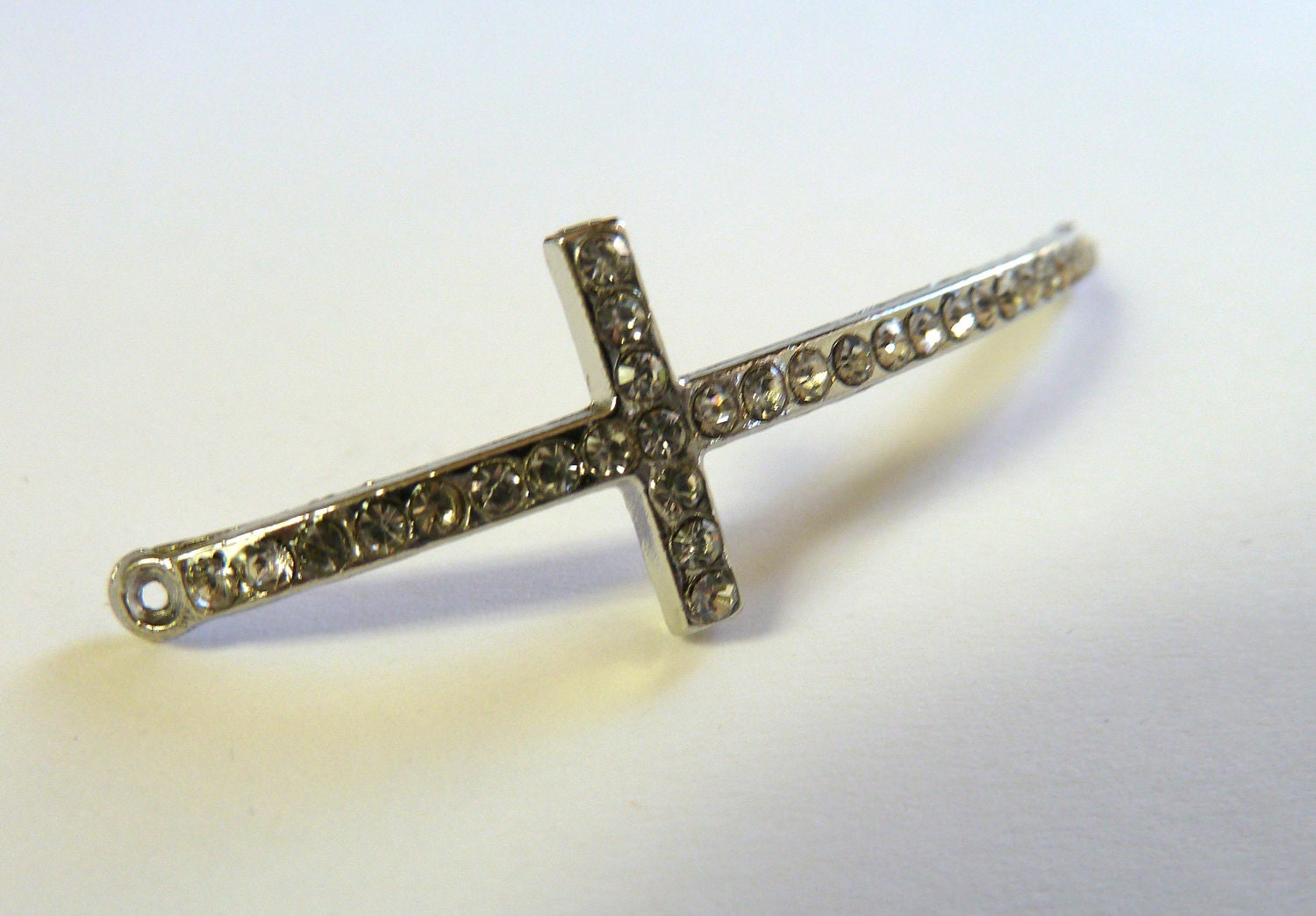 Cross ArtBoxSupplies Silver Large Charm by cross  large charm Rhinestone Connector