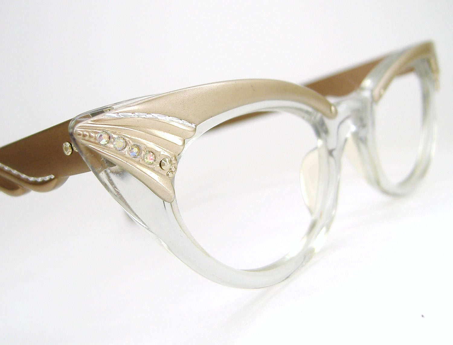Vintage 1950s Cat eye Eyeglasses Sunglasses Eyewear Pointy Frame