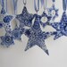 Delft Star ornament - Hand painted  Blue and white porcelain ornament