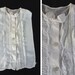 Vintage 1940s Modesty Panel . Dickey . White Rayon & Ruffled Lace Faux Blouse