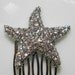 Rhinestone Starfish Hair Comb - Crystal Clear Rhinestone Encrusted Starfish - Bridesmaid - Bridal - Wedding