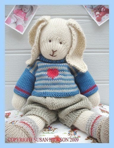 OSCAR RABBIT / Bunny/ Pdf Pattern/ Toy Knitting Pattern/ DIGITAL Instant Download Pattern