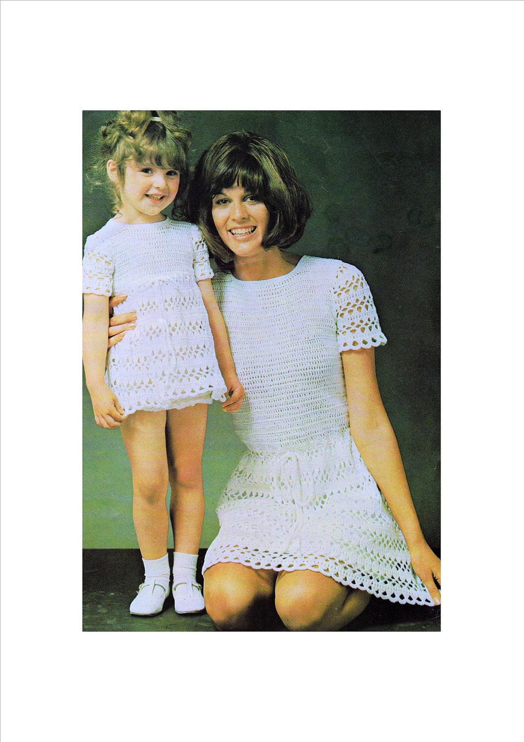 ... Pattern Mother and Daughter Couture Mini Midi or Maxi Dress Retro