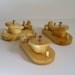 Set of 3 Wooden Toy Paddle Tug Boats, Bathtub Wood Toys