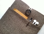 iPad Case, Mini, Nexus 10 Case, Kindle Fire HD Cover, Padded Custom Android Tablet Sleeve - Herringbone Tweed