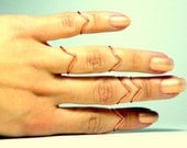 Above Knuckle Midi Ring, Pointed Chevron, Adjustable, Unique, Natural Copper Jewelry - Gift Ready in Eco Friendly Recycled Box - On Sale