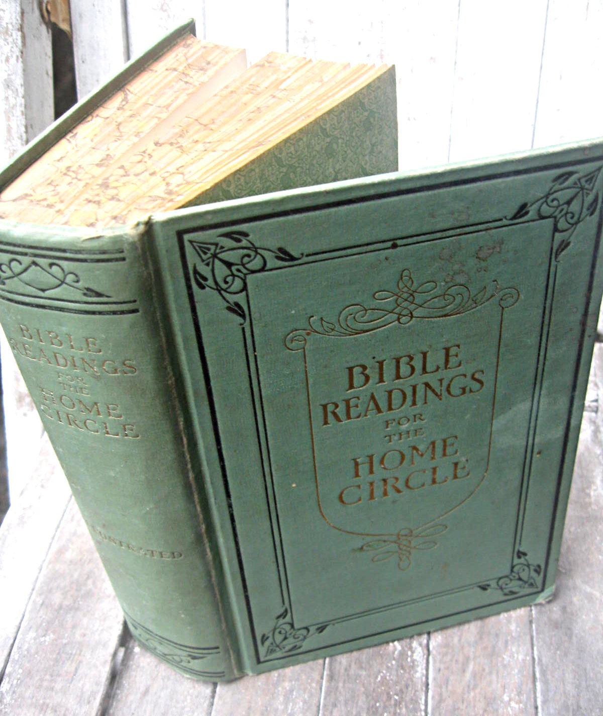 Antique religious book Bible Readings fully by LittleBeachDesigns