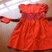 Child's Dress in Red with Smocking and other precious details
