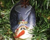 Snowman Hand Painted Vintage Large Silver Serving Spoon Ornament
