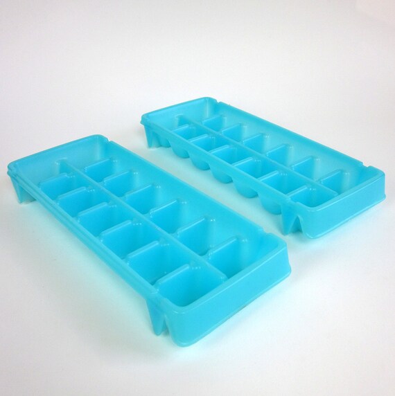 Vintage Turquoise Plastic Ice Cube Trays / Set of by AttysVintage