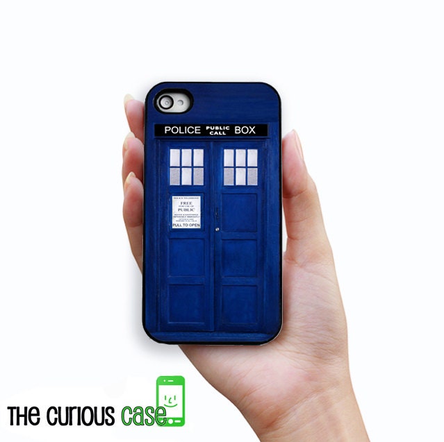 iPhone 4S Case Slim Profile  British Police Box / Hard Case For iPhone 4 and iPhone 4S Science Fiction Fan Favorite  Rubber Trim