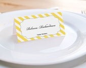 Place card Printable Editable PDF in Diagonal Stripes