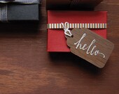 HANDWRITTEN wood tags, set of 4