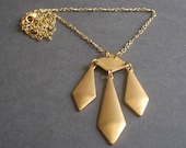Matte Gold Necklace / Satin Finish Gold Necklace / 14k Gold Plated and Gold Tone Reversible Necklace - Paragon