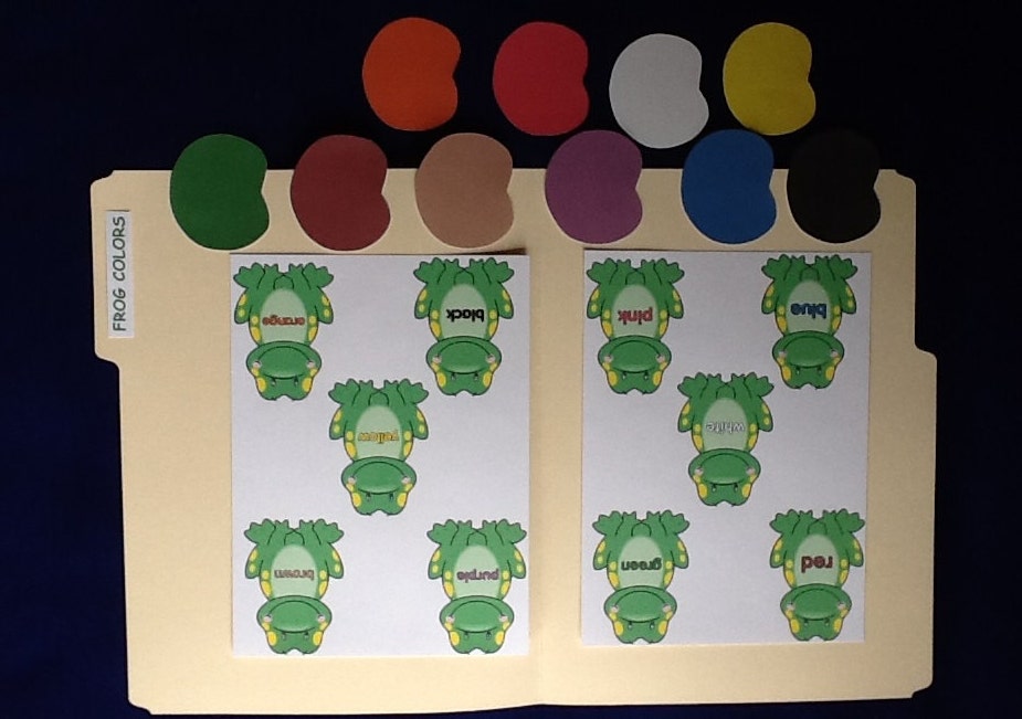 NEW Frog and Lily Pad Color Match Laminated File Folder Game