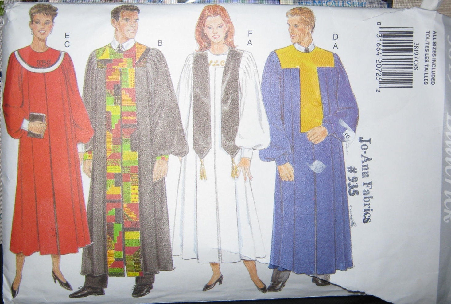 Butterick 3819 Choir Robes pattern sz XS by LuckyCarolDesigns