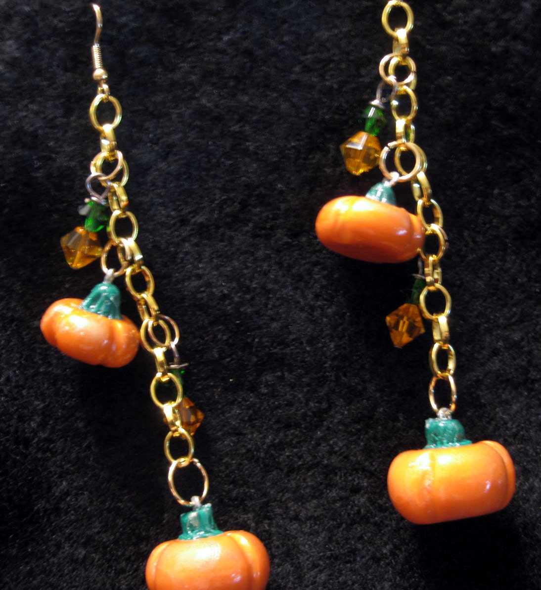Glitzy Pumpkin Earrings-Half Price Sale