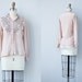 1950s blouse / vintage 50s silk blouse / embroidered lace blouse