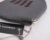 Zippered Purse in Light Grey Recycled Vintage Leather ... Perfect Little Pouch