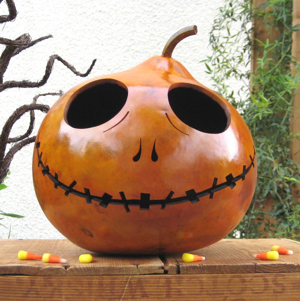 Halloween Gourd Jack O Lantern Natural Spooky Jack Skellington Pumpkin Decoration