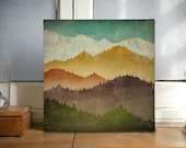 MOUNTAIN VIEW Smoky Mountains Green Mountains Gallery Wrapped Canvas Panel wall art 12x12x1.5 inches SIGNED - nativevermont