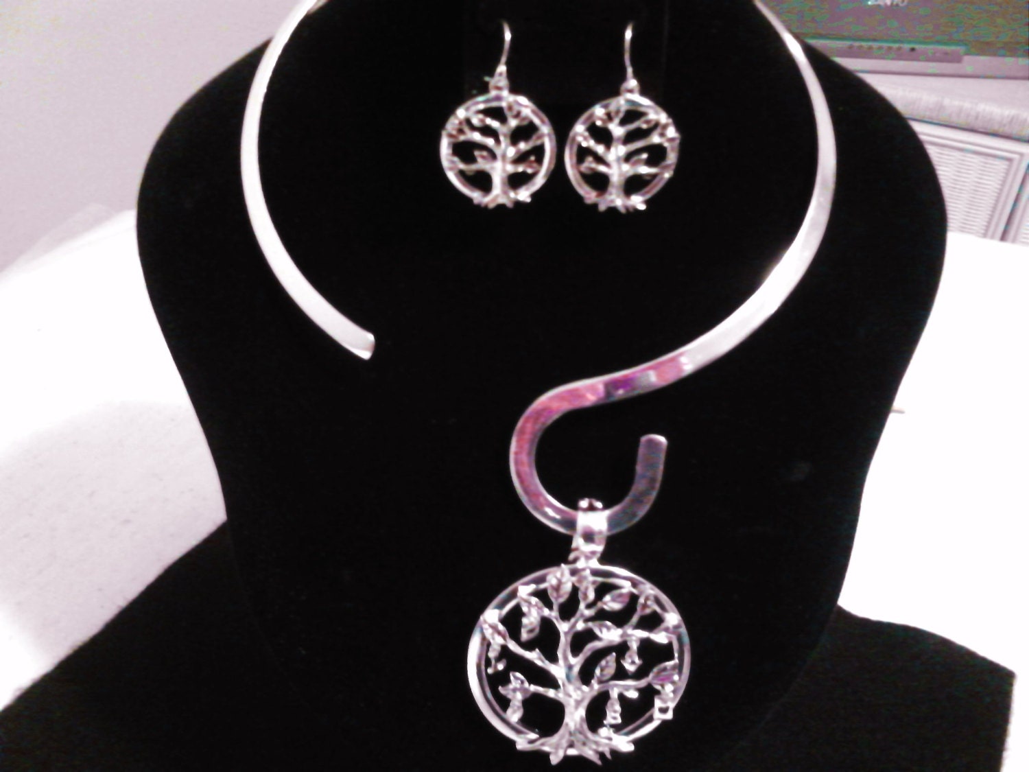 Love Charmes on Tree of Life pendant, earrings and choker set handcrafted