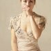 SANDY B. strapless wedding gown/ dress with bolero jacket in nude tulle