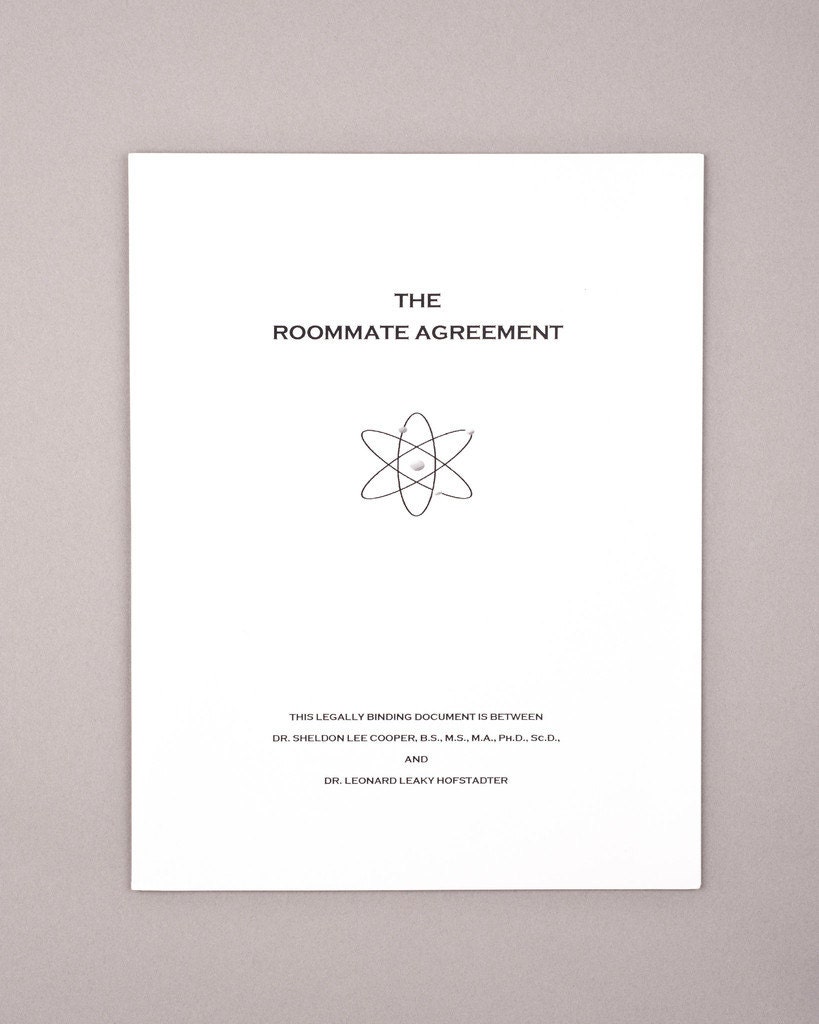 The Roommate Agreement inspired by the Big Bang by CoolTVProps