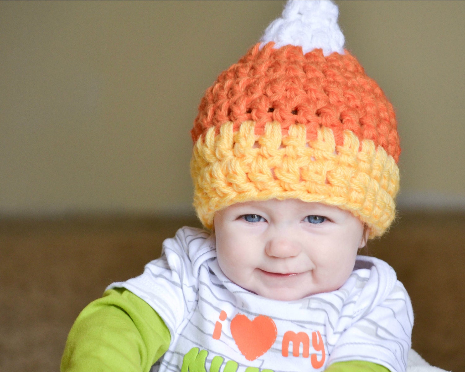 Candy Corn Beanie - Kids Crochet Halloween Hat