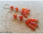 KACHINA... carnelian semi precious beads & copper... earrings