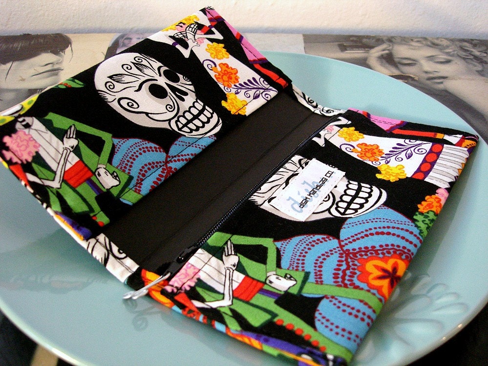 OOPS SALE  Day Of The Dead Checkbook Cover