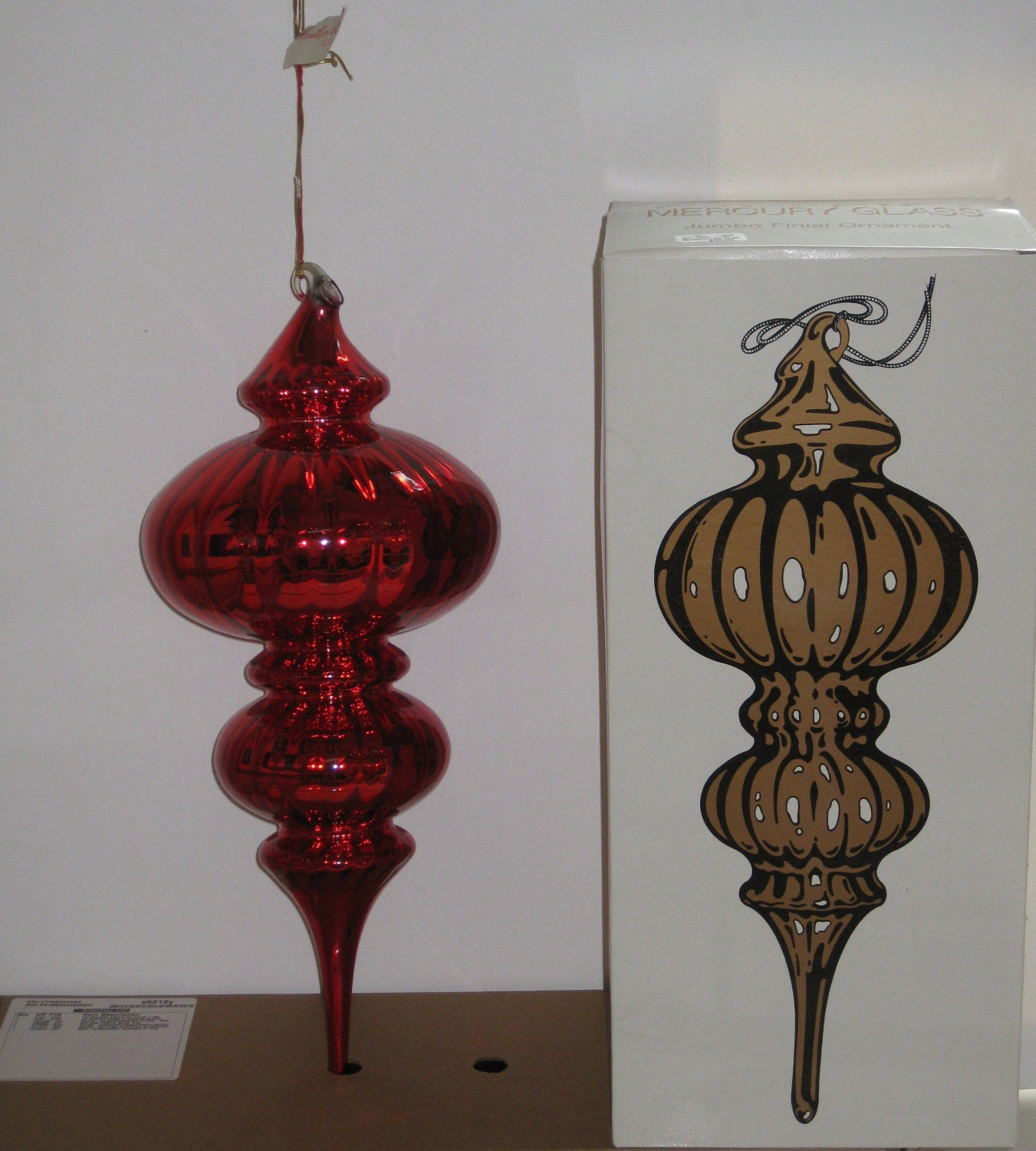 Vintage Jumbo Finial Ornament Dept 56 Optic by maggiemaevintage