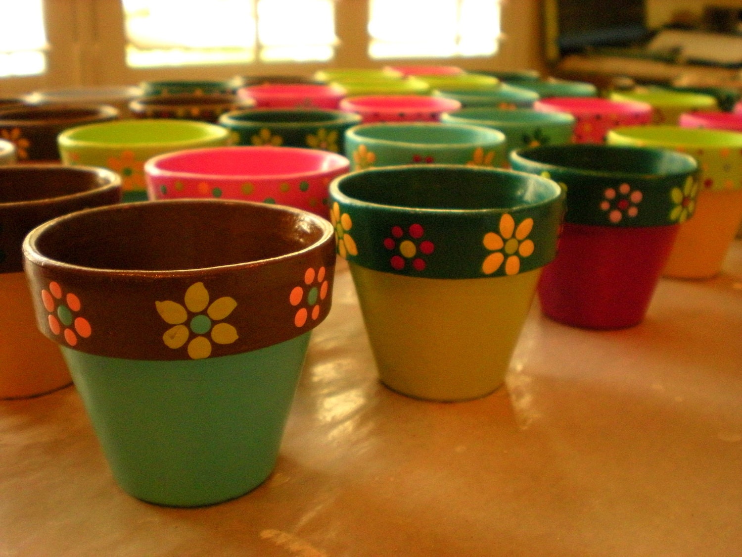 Painted Flower Pot Wedding Favors - Small and Large
